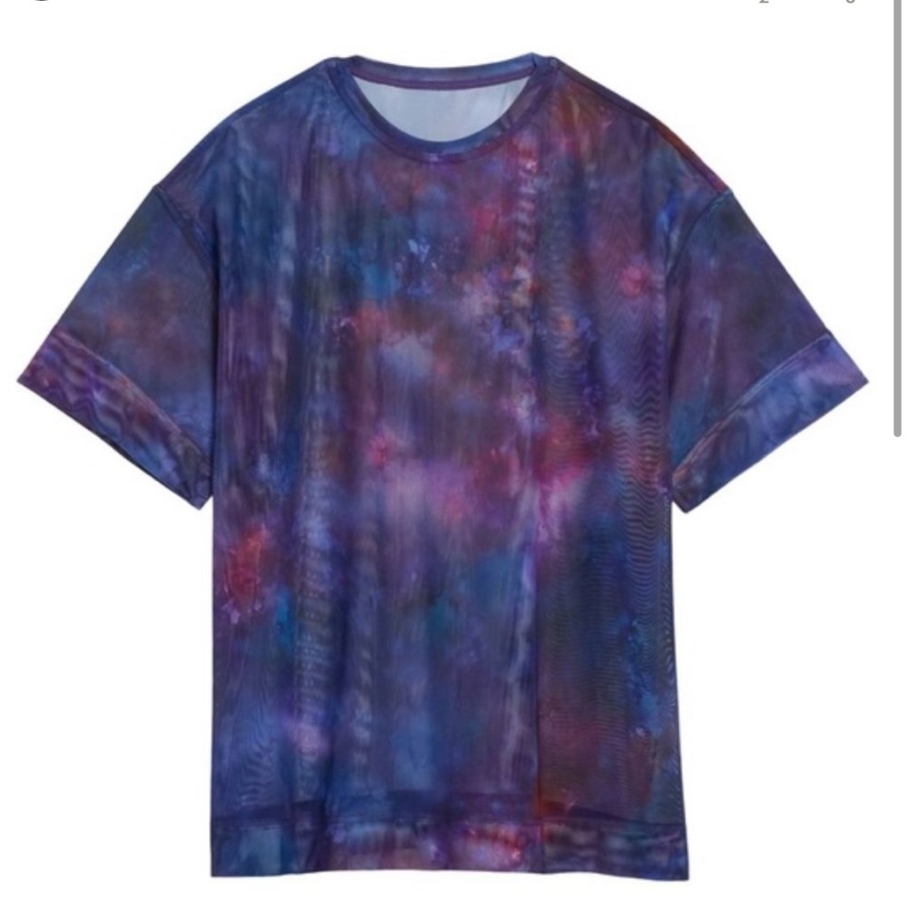 NWT Athleta Mesh Top, Galaxy Print, Small